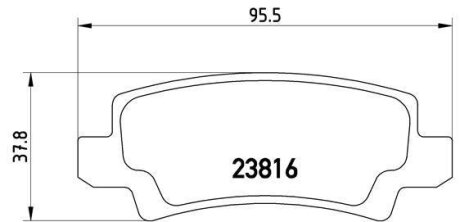 Колодки гальмівні дискові задні TOYOTA Corolla 02-07 BREMBO P 83 065