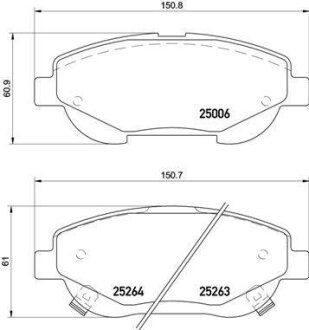 Комплект гальмівних колодок BREMBO P83148