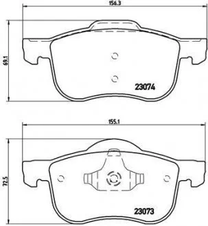 Комплект гальмівних колодок з 4 шт. дисків BREMBO P86016