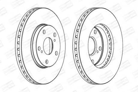 Гальмівний диск переднійToyota Alphard, Avensis Verso, Camry, Solara / Lexus ES CHAMPION 561676CH