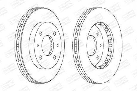 Гальмівний диск передній Hyundai Santamo / KIA Joice / Mitsubishi Lancer / Volvo S40, V40 CHAMPION 561926CH