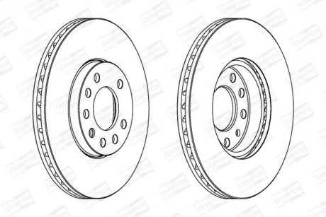 Гальмівний диск передній Opel Vectra B, Calibra A / Chevrolet Astra, Vectra CHAMPION 561960CH