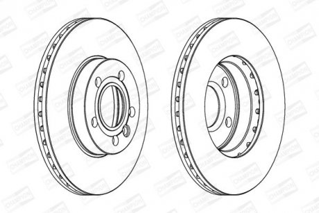 Гальмівний диск передній Ford Galaxy / Seat Alhambra / VW Sharan (1996->) CHAMPION 562043CH