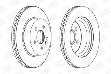 Гальмівний диск передній Mercedes M-Class (W163) (1998->) CHAMPION 562099CH (фото 1)