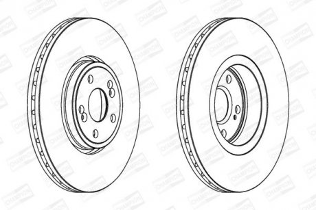 Гальмівний диск передній RENAULT ESPACE, VEL SATIS CHAMPION 562187CH1