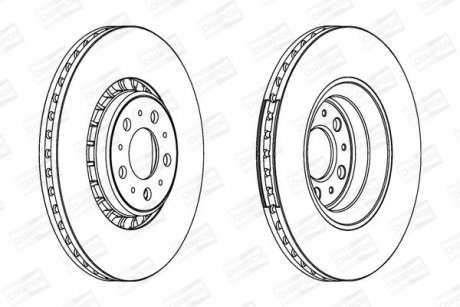 Гальмівний диск передній Volvo XC-90 CHAMPION 562217CH1