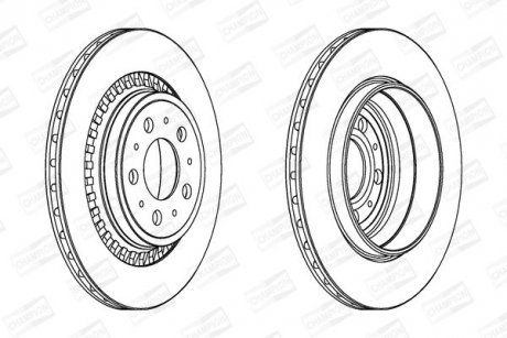 Гальмівний диск задній Volvo XC90 CHAMPION 562218CH (фото 1)