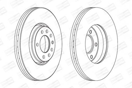 Гальмівний диск передній Opel Astra, Corsa, Meriva, Vectra, Zafira / Saab 9-5 CHAMPION 562240CH