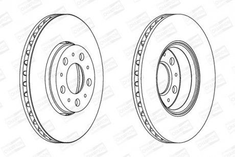 Гальмівний диск передній Volvo S60 / S70 / S80 / V70 / XC70 Cross Country CHAMPION 562244CH