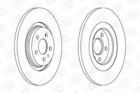 Гальмівний диск задній Peugeot Expert, 807 / Citroen Jumpy, C8 / Fiat Ulysse / Lancia Phedra CHAMPION 562246CH (фото 1)