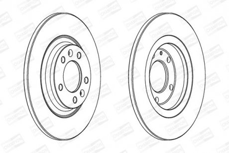 Гальмівний диск задній CITROËN C5 /PEUGEOT 407, 508, 607, RCZ /SAAB 9-5 CHAMPION 562253CH (фото 1)