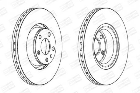 Гальмівний диск передній Audi A6 C6 / A8 D3 / Saab 9-5 CHAMPION 562265CH1