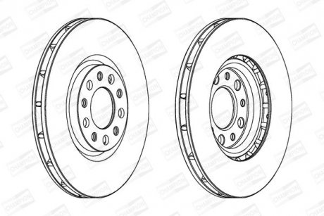 Гальмівний диск передній Jeep Compas / Renegade / Fiat 500X / Alfa Romeo 159 / Giulietta CHAMPION 562299CH (фото 1)