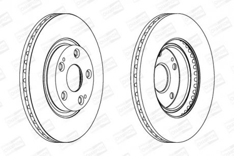 Гальмівний диск передній Toyota Auris, Avensis, Corolla Verso CHAMPION 562430CH (фото 1)