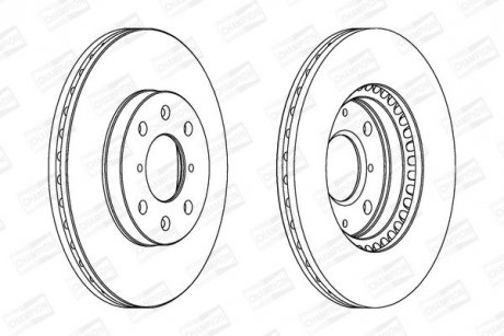 Гальмівний диск передній Opel Agila / Suzuki Splash, Swift III (MZ, EZ) CHAMPION 562456CH