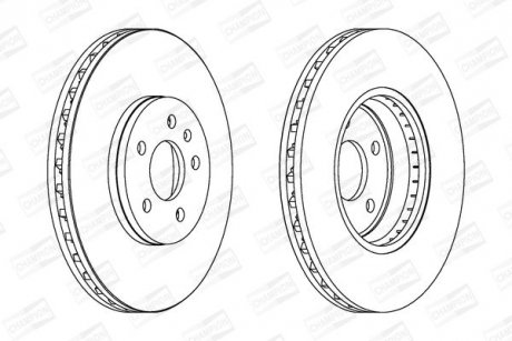 Гальмівний диск передній Audi A4, A5, Q5 CHAMPION 562511CH (фото 1)