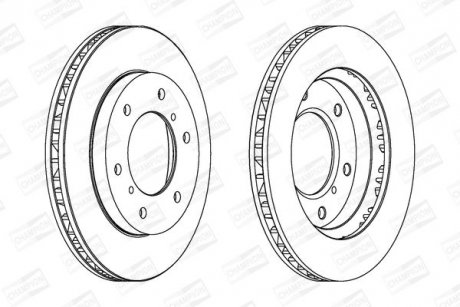 Гальмівний диск передній Mitsubishi Pajero CHAMPION 562572CH