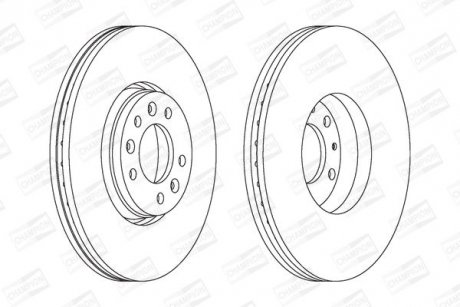 Гальмівний диск передній Citroen C5, Jumpy / Fiat Scudo / Peugeot Expert CHAMPION 562622CH