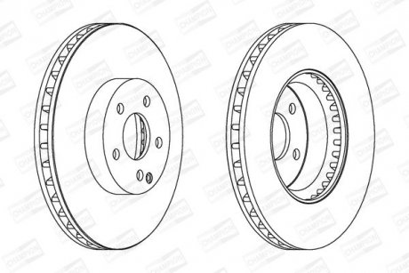 Гальмівний диск передній Mercedes C / E / SLK CHAMPION 562647CH1 (фото 1)
