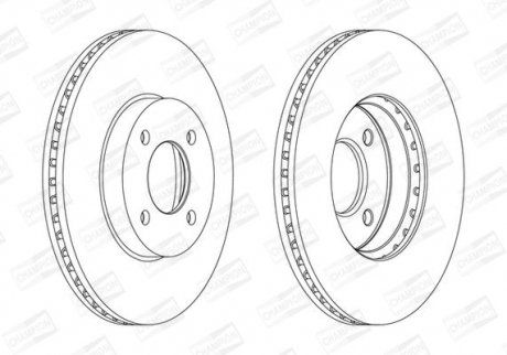 Гальмівний диск передній Nissan Micra IV, Note (2010->) CHAMPION 562693CH