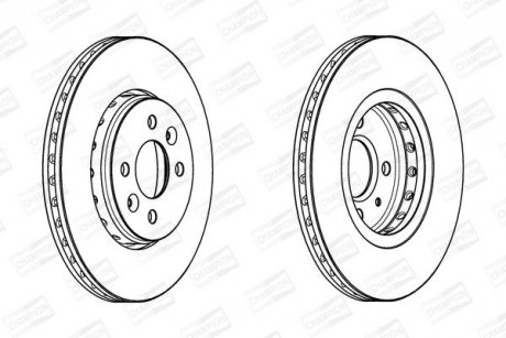 Гальмівний диск передній Renault Captur I, Clio V, Dokker, Kangoo, Lodgy, Megane I, II, Scenic I, Tw CHAMPION 562959CH (фото 1)