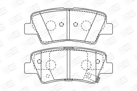 Гальмівні колодки задні Hyundai Accent IV, Elantra V, Solaris, Elantra, Sonata / Kia Rio, Soul / Ssa CHAMPION 572629CH (фото 1)