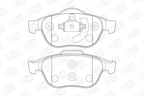 Гальмівні колодки передні Renault Laguna II, Scenic I (2001->) CHAMPION 573017CH