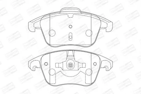 Гальмівні колодки передні Peugeot 2008, 3008, 5008 / Citroen C4 Grand Picasso, DS4, DS5 CHAMPION 573193CH