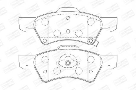 Гальмівні колодки передні Dodge Caravan / Chrysler Voyager CHAMPION 573238CH