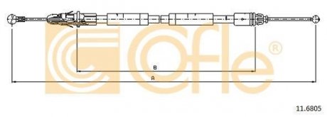 Трос ручного гальма зад. COFLE 116805