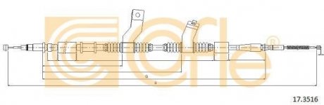 17.3516 трос ручного тормоза задний правый COFLE 173516