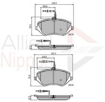 Колодки передние Allied Nippon + COMLINE ADB11251