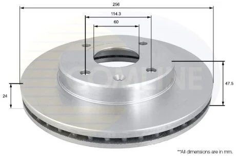 Comline - Диск гальмівний вентильований COMLINE ADC1054V