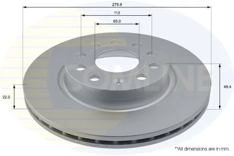 Comline - Диск гальмівний вентильований з покриттям COMLINE ADC1456V