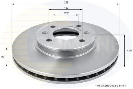 Comline - Диск гальмівний вентильований COMLINE ADC2408V