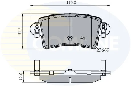 Comline - Гальмівні колодки до дисків COMLINE CBP01036