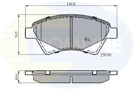 Comline - Гальмівні колодки до дисків COMLINE CBP01160
