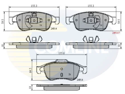 Comline - Гальмівні колодки до дисків COMLINE CBP01677