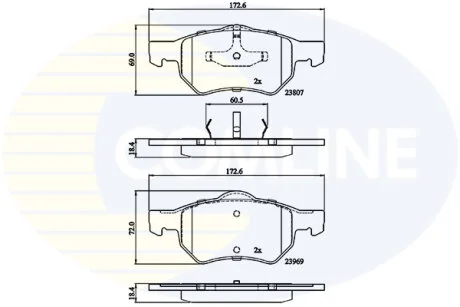Comline - Гальмівні колодки до дисків COMLINE CBP02222