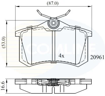 Comline - Гальмівні колодки до дисків COMLINE CBP0797