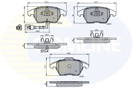 Comline - Гальмівні колодки до дисків COMLINE CBP11224