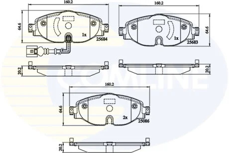 Comline - Гальмівні колодки до дисків COMLINE CBP12158