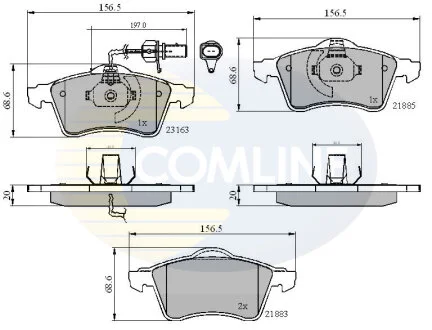 Comline - Гальмівні колодки до дисків COMLINE CBP1852