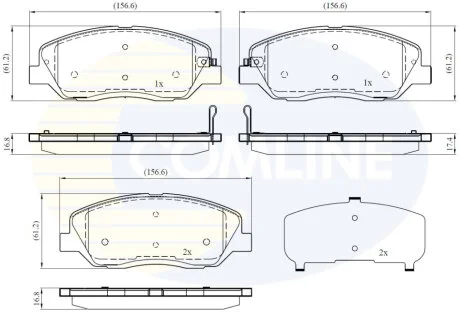 Comline - Гальмівні колодки до дисків COMLINE CBP31676