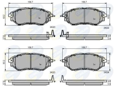 Comline - Гальмівні колодки до дисків COMLINE CBP31762