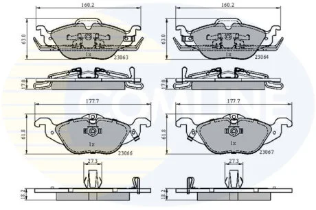 Comline - Гальмівні колодки до дисків COMLINE CBP3584
