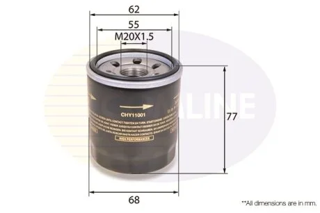 Comline - Фільтр оливи (аналогWL7200) COMLINE CHY11001