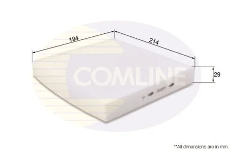 Comline - Фільтр салону (аналогWP9290/LA395) COMLINE EKF185