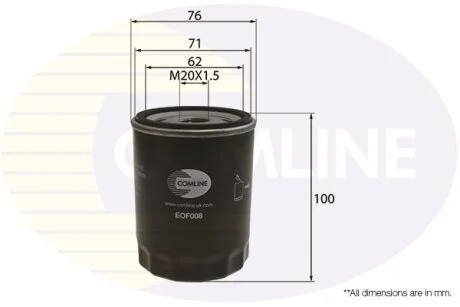 Comline - Фільтр оливи (аналогWL7091/OC983) COMLINE EOF008