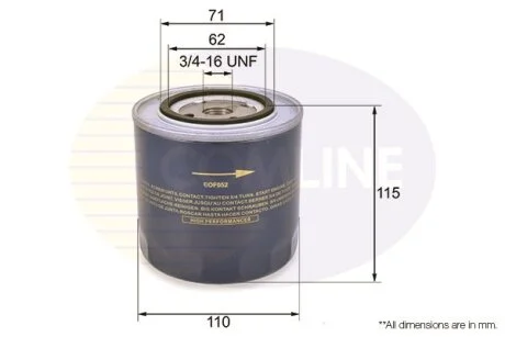 Comline - Фільтр оливи (аналог51189E/OC86) COMLINE EOF052